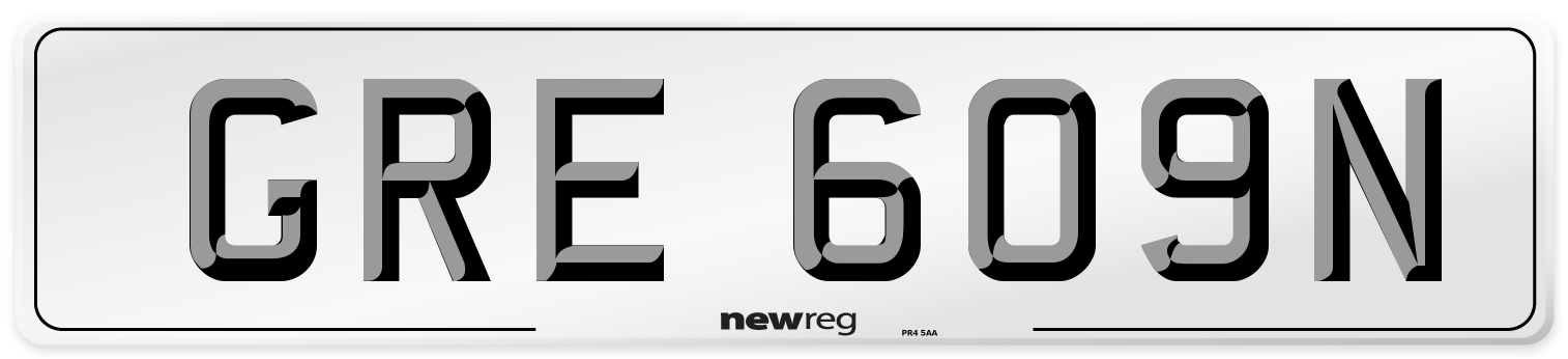 GRE 609N Number Plate from New Reg
